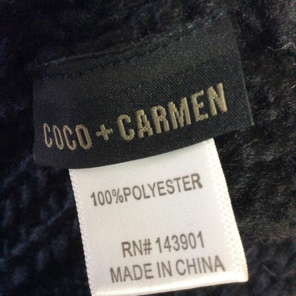 Coco + Carmen Faux Fur & Black Knit Infinity Scarf - Picture 4 of 4